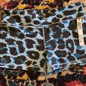 3 inch leopard print no ride workout shorts